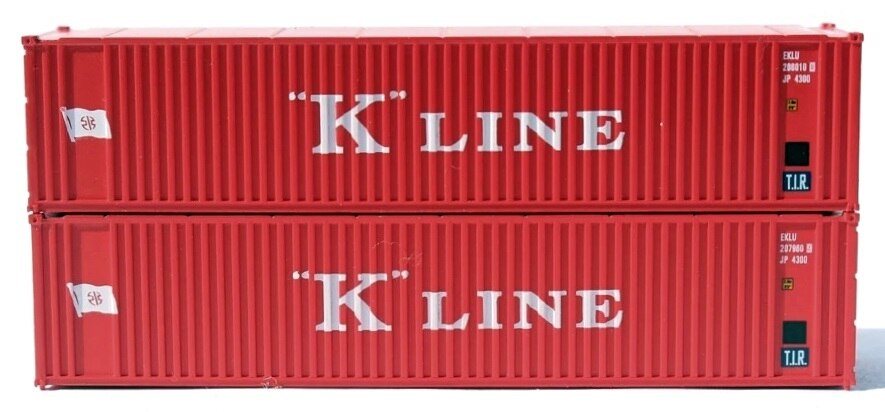 JTC Model Trains 405558 N K-Line 40' Standard Height Container (Pack of 2)