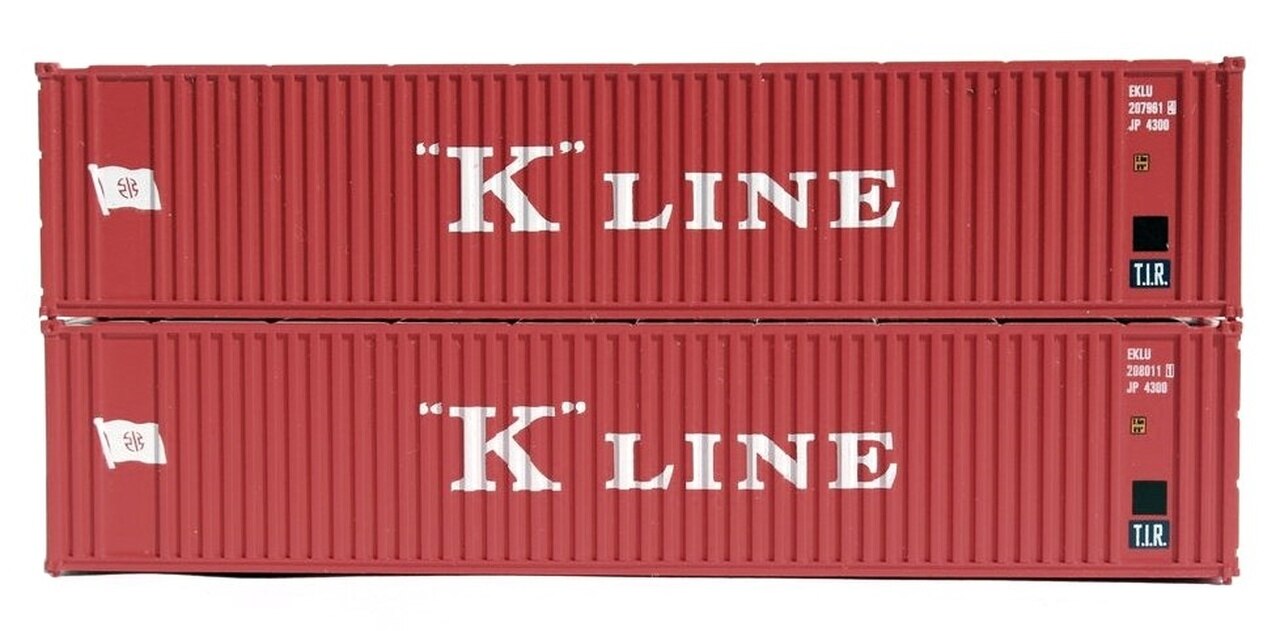 JTC Model Trains 405571 N K-Line 40' Standard Height Container (Pack of 2)