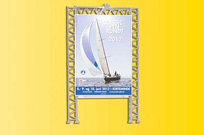 Kibri 49809 HO Scale Advertising Billboard Wall with 2 LED Floodlights Kit