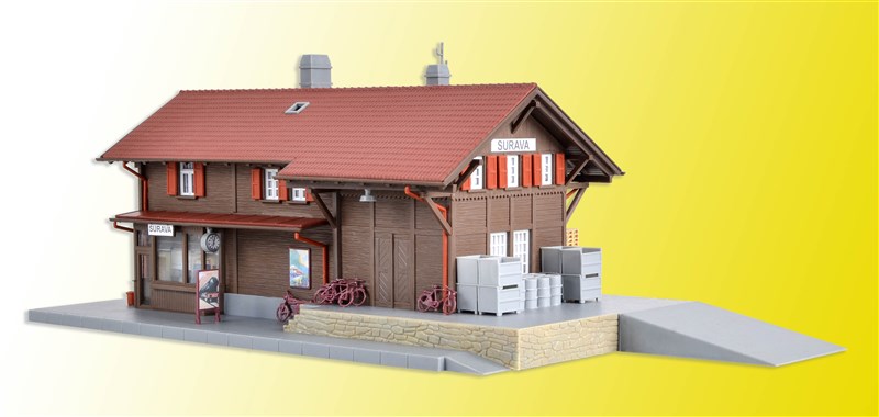 Kibri 39519 HO Scale Station Surava with LED House Lighting Set