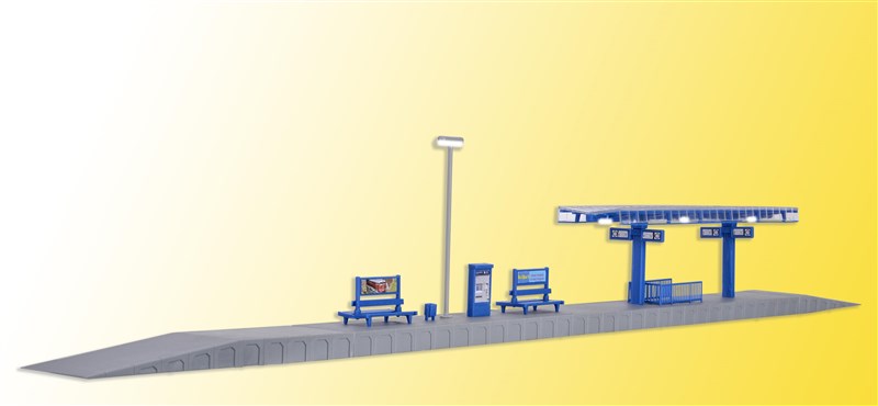 Kibri 39557 HO Scale Modern Platform Kit with LED Lights