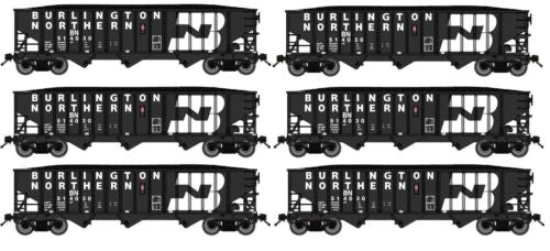 Bluford Shops 14372 N BN 14-Panel 3-Bay Hopper with Coal Load (Set of 2)