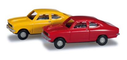 Herpa 65979 N Automobile Opel Kadett B Coupe Sedan - Red and Yellow (Pack of 2)