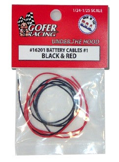 Gofer Racing 16201 1:24-1:25 Battery Cables in Black & Red