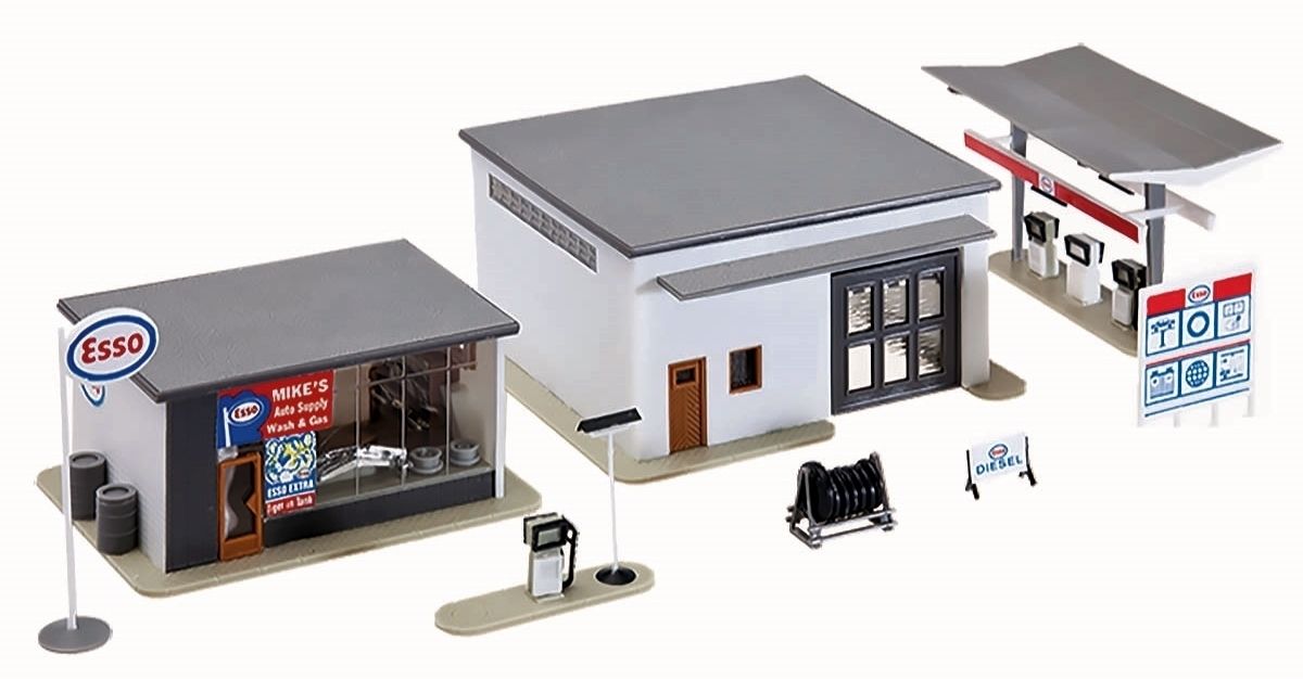 Model Power 212 HO Mike's Gas Auto Supply & Wash Building Kits