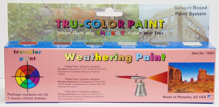 Tru-Color 10401 Weathering Automotive Paint Set - 1 oz Bottles (Set of 6)