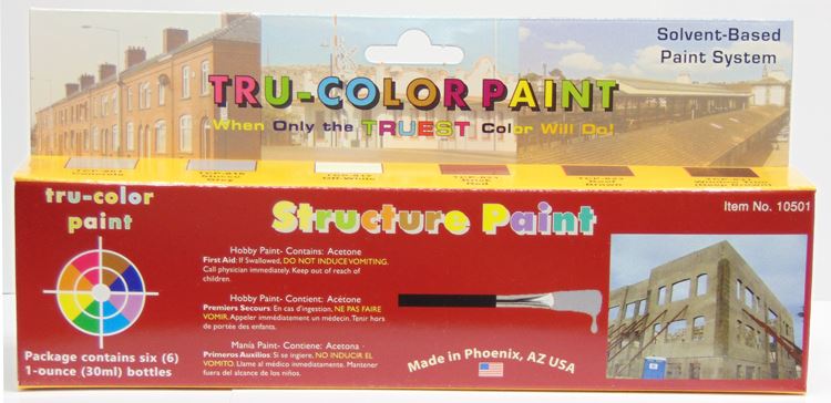 Tru-Color 10501 Structure and Bridge Colors Automotive Set 1oz Bottle (Set of 6)