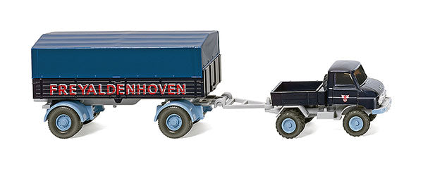 Wiking 037104 1:87 Freyaldenhoven - Unimog U 411 with Trailer