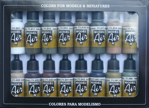 Vallejo Paint 71190 German/Allied WWII Model Air Acrylic Paints (Set of 16)