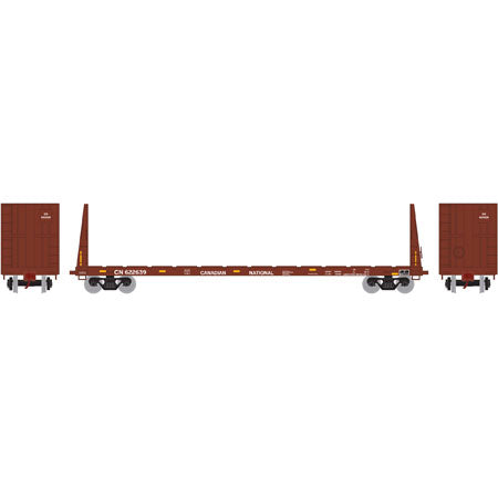 Athearn 87732 HO Canadian National 60' Bulkhead Flat Car RTR #622639