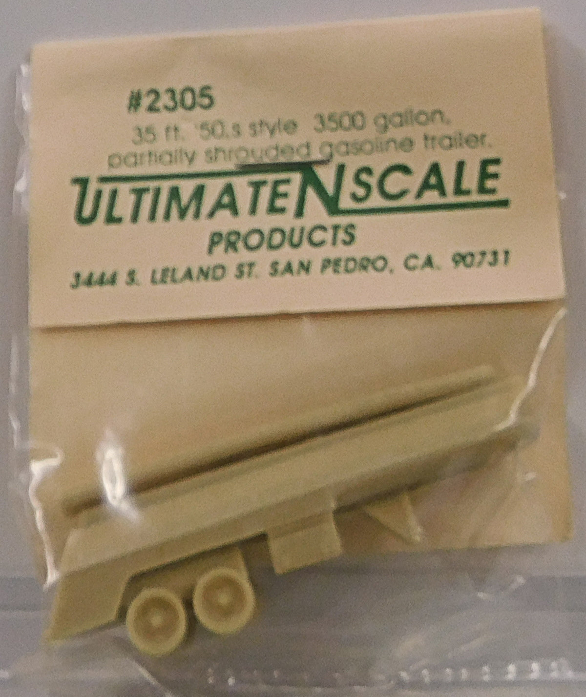 Ultimate N Scale 2305 N 1940-50 Fully Shrouded 35' 3500 Gallon Gasoline Trailer