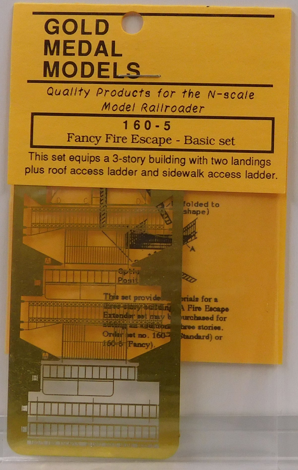 Gold Medal Models 160-5 N Fancy Fire Escape 3-Story Kit