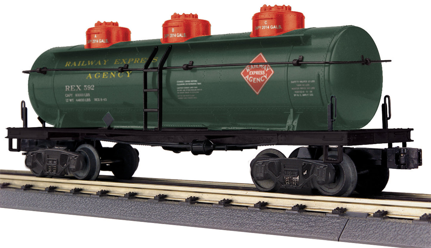 MTH 30-73490 O Railway Express Agency RailKing 3-Dome Tank Car