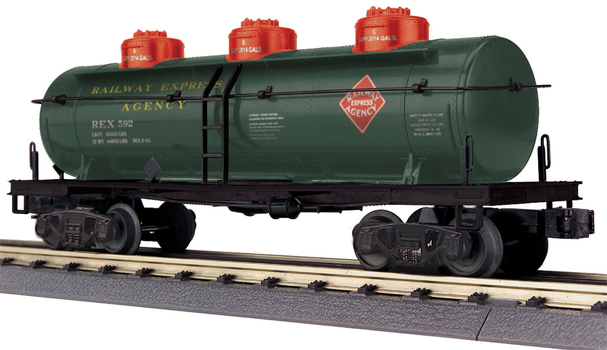 MTH 30-73490 O Railway Express Agency RailKing 3-Dome Tank Car