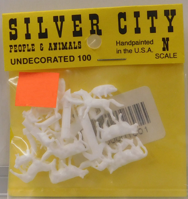 Silver City 100 Undecorated Farm Animal Figures