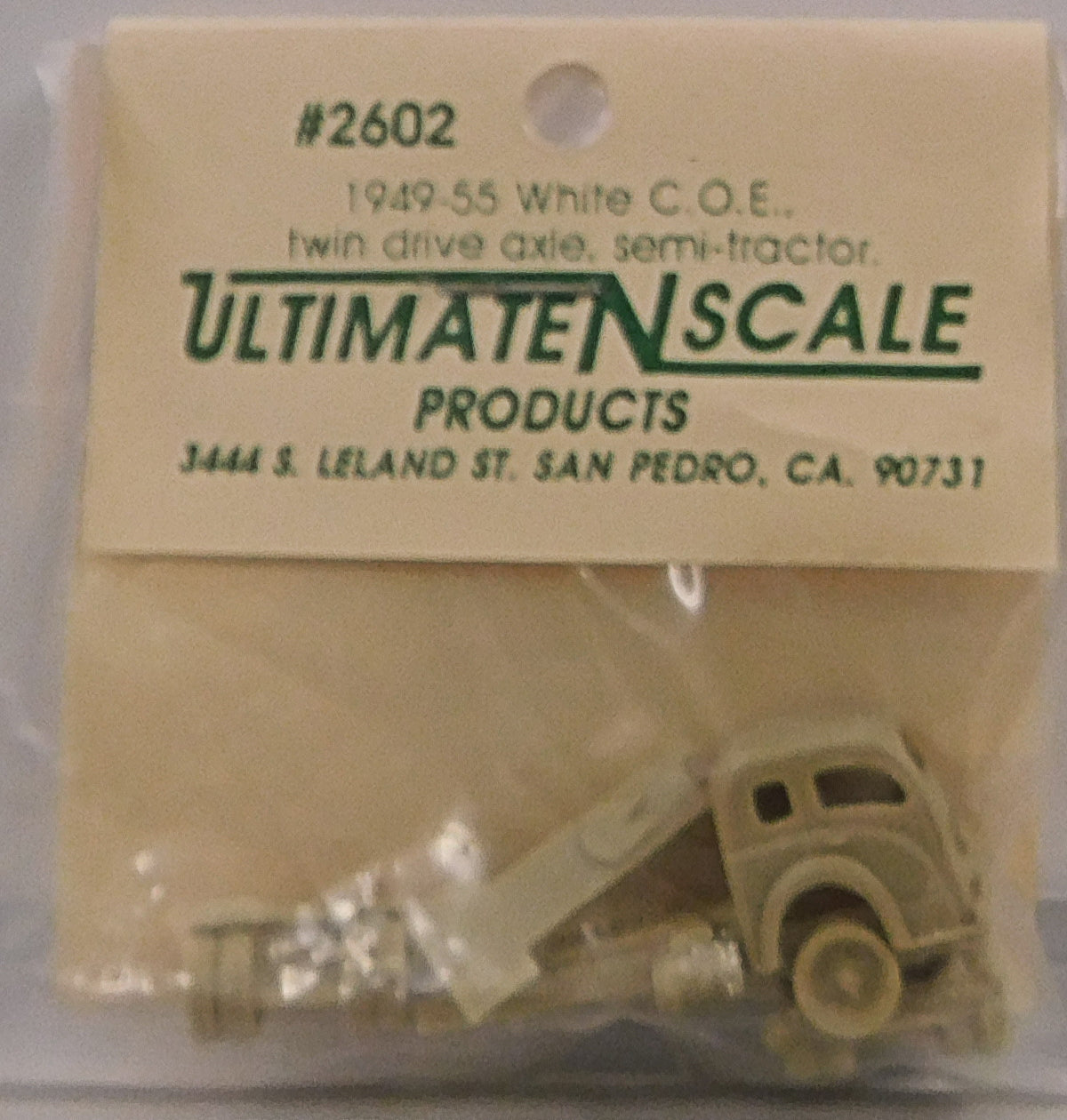 Ultimate N Scale 2602 N 1949-55 White C.O.E. Dual Axle Semi-Tractor