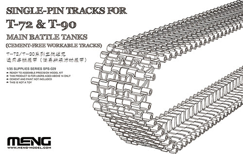 Meng Models SPS-029 1:35 9 Single-Pin Tracks for T-72 & T-90 Main Battle Tanks