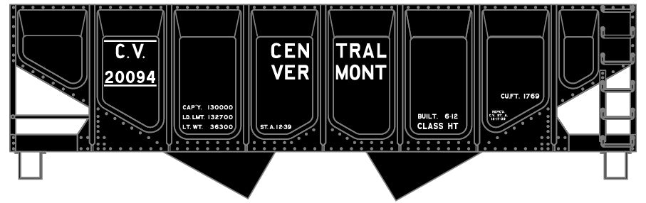 Accurail 2819 HO Central Vermont 55-Ton Panel-Side 2-Bay Hopper Kit #20094