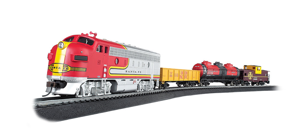 Bachmann 00740 HO Scale Santa Fe Canyon Chief Diesel Starter Freight Train Set
