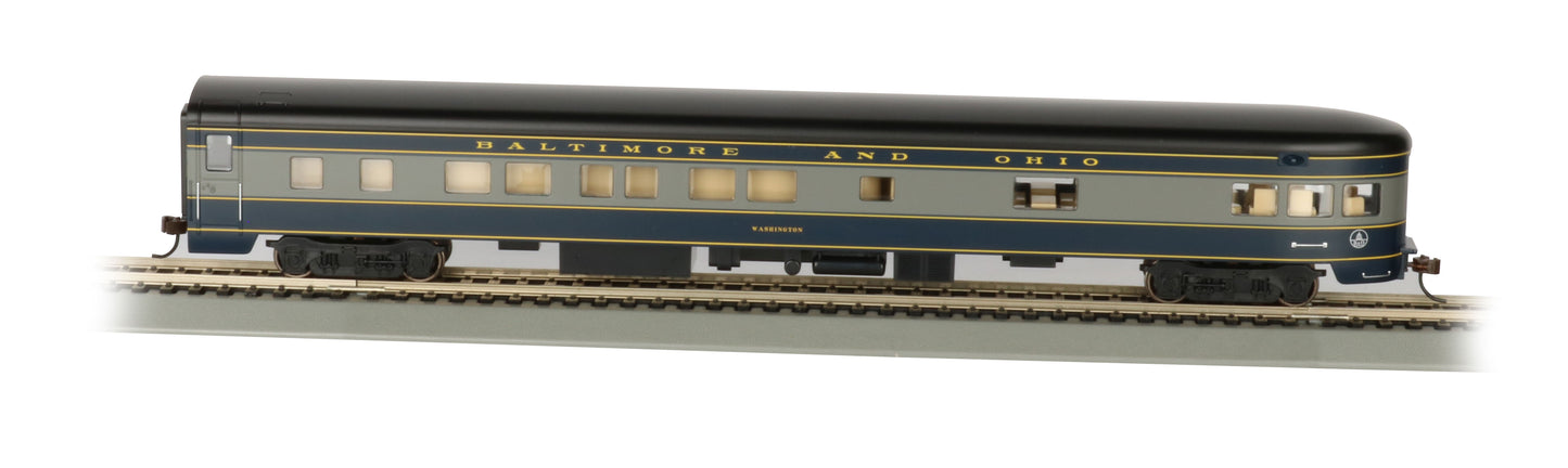 Bachmann 14303 HO B&O 85' Smooth-Side Observation Car w/ Lighted Interior