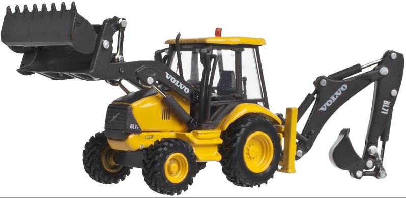 Atlas 30000093 HO Volvo BL71 Backhoe Loader - Assembled (Yellow, Black)