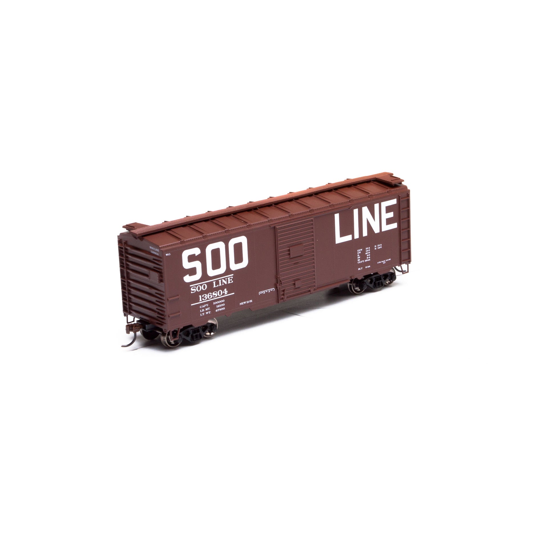 Athearn 73530 HO SOO Line 40' Youngstown Door Boxcar RTR #136804