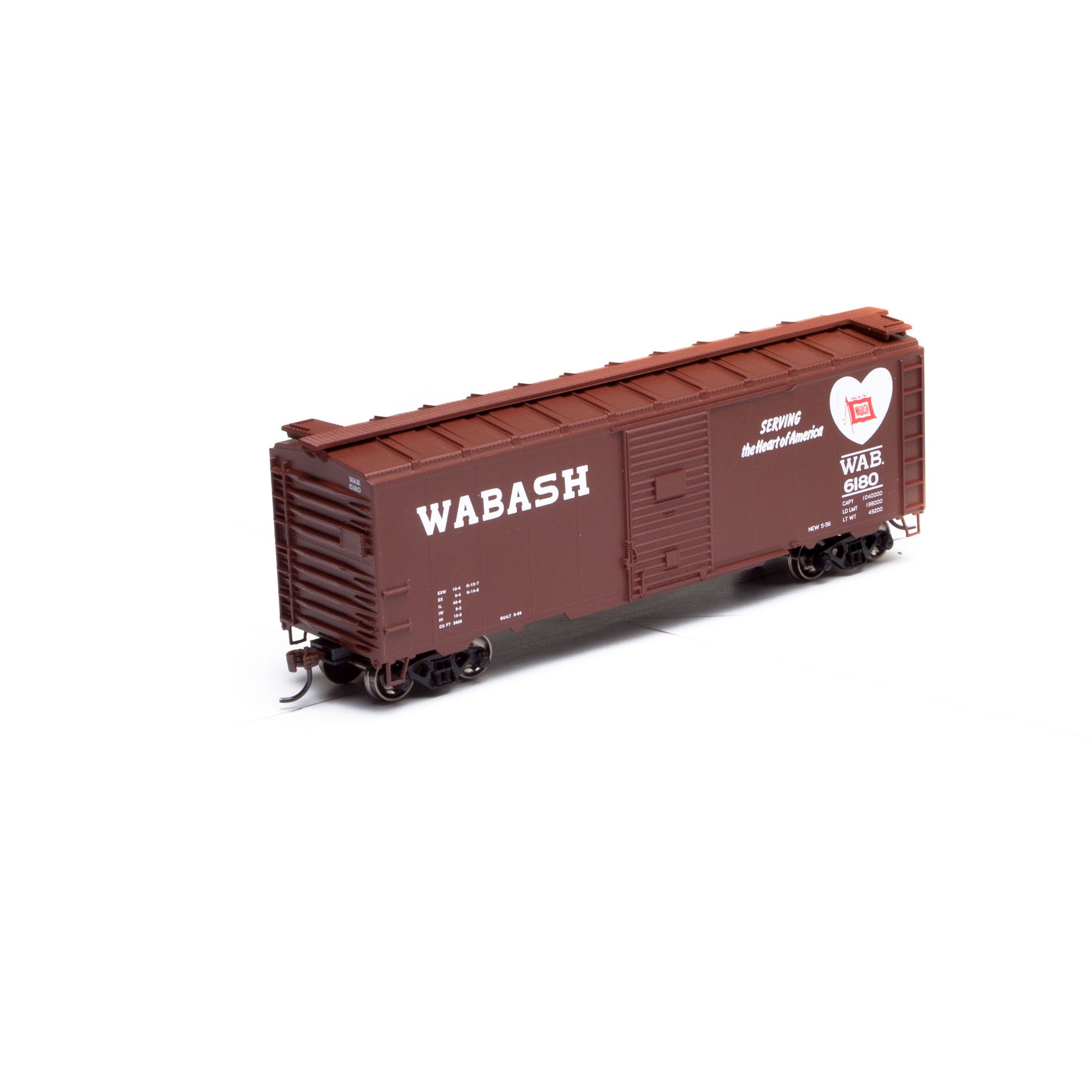 Athearn 73540 HO Wabash 40' Youngstown Door Boxcar RTR #6180