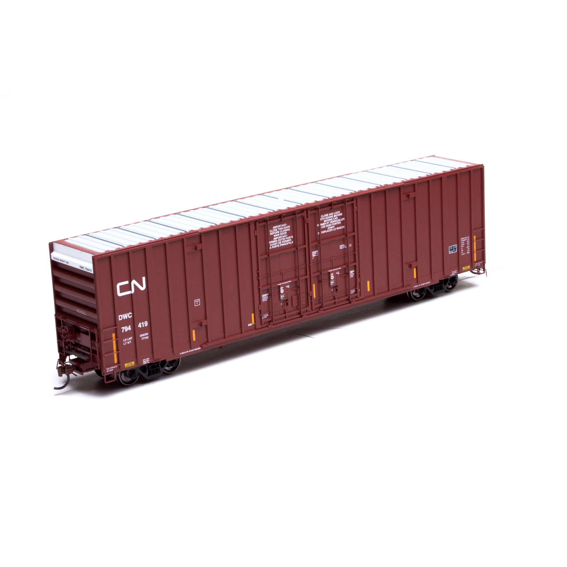 Athearn 75041 HO CN/DWC 60' Gunderson Double Door Hi-Cube Boxcar RTR #794419