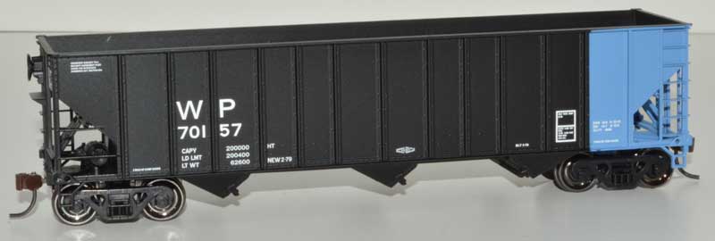 Bowser 41534 HO Western Pacific Blue Rotary End 100 Ton Hopper Car Kits # 70157