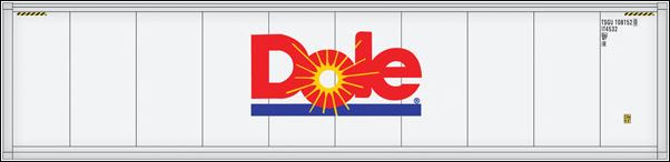 Walthers 949-8359 HO Dole 40' Hi-Cube Smooth-Side Reefer Container