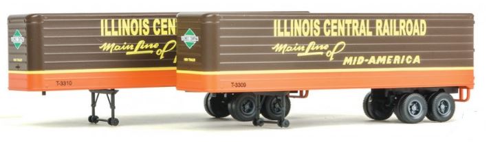 Walthers 949-2416 HO Illinois Central 35' Fluted-Side Trailer - Assembled (2)