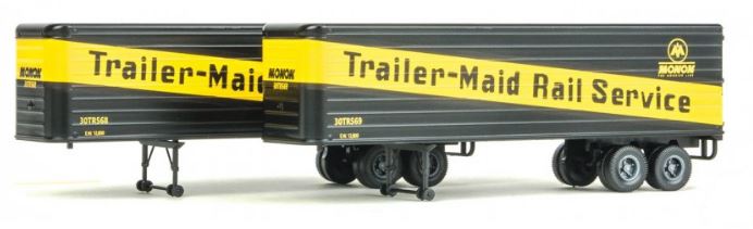 Walthers 949-2418 HO Monon 35' Fluted-Side Trailer (Set of 2)