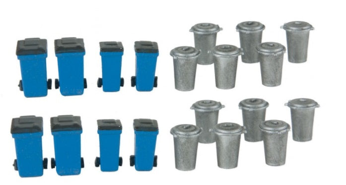 Walthers 949-4127 HO Vintage Garbage Cans & Recycling Bins (Set of 20)