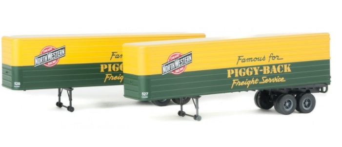 Walthers 949-2413 HO Chicago & North Western 35' Fluted-Side Trailer (2)