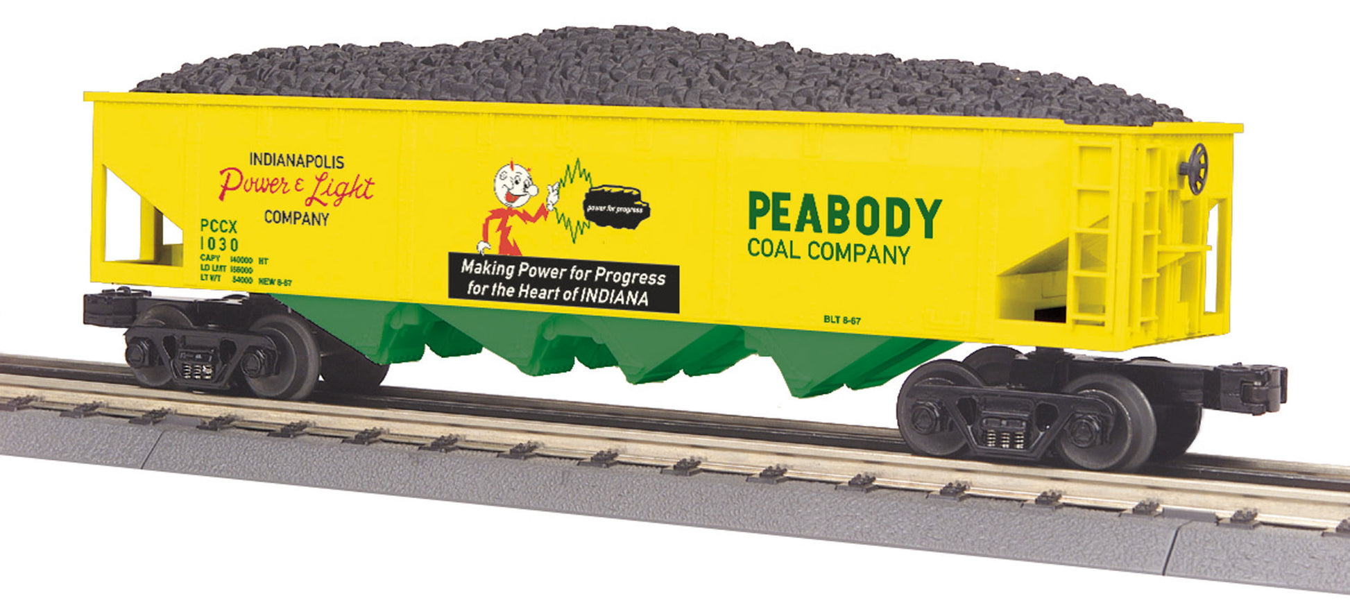 MTH 30-75566 O Peabody Coal RailKing 4-Bay Hopper Car