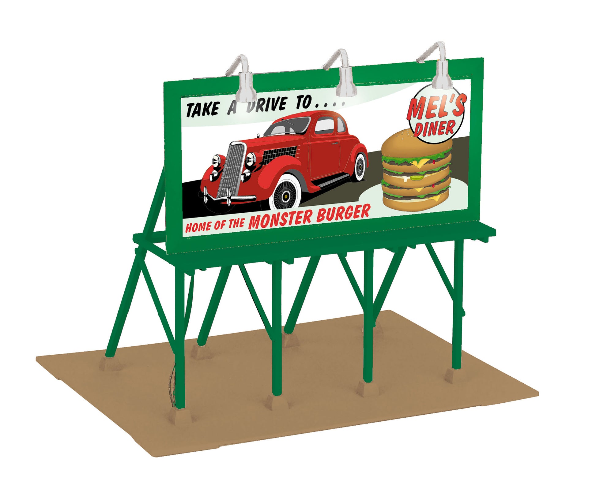 MTH 30-90529 O Mel's Diner RailKing Lighted Billboard