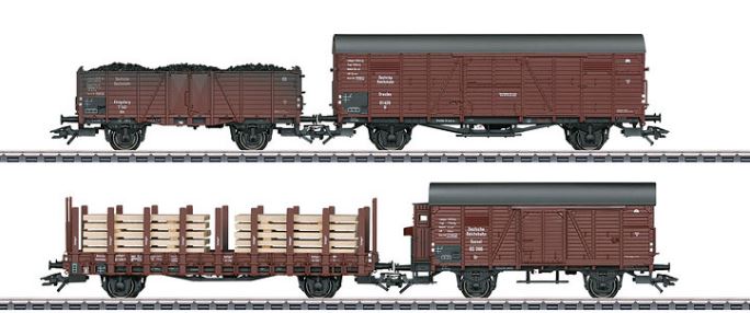 Marklin 46065 HO German Imperial Railroad Company DR Type GI Freight Cars (4)