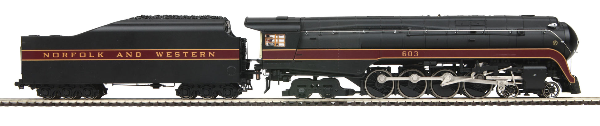 MTH 80-3267-1 HO Norfolk & Western 4-8-4 J Steam Locomotive #603