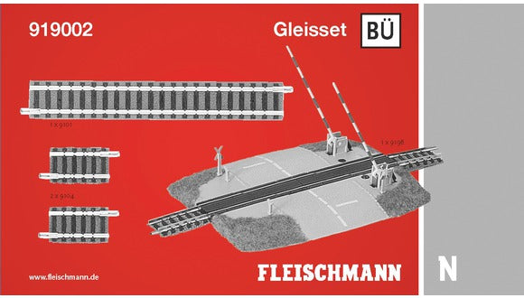 Fleischmann 919002 N Track Set BU with Level Crossing