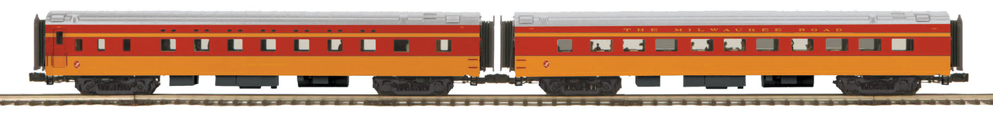 MTH 20-66284 O Milwaukee 70' Streamlined Sleeper/Diner Passenger Set (Set of 2)