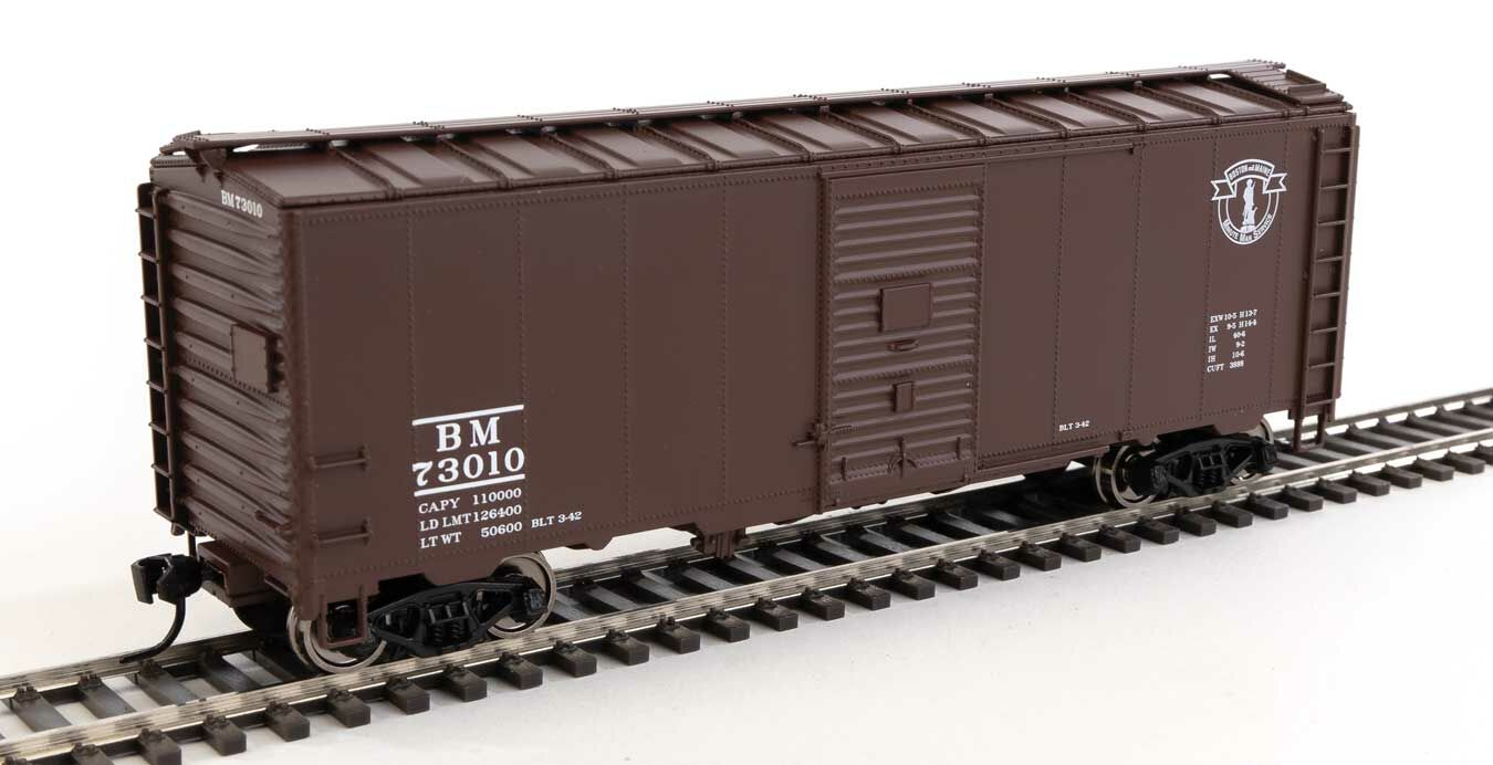 Walthers 910-2725 HO Boston and Maine 40' AAR Modified 1937 Boxcar RTR #73010