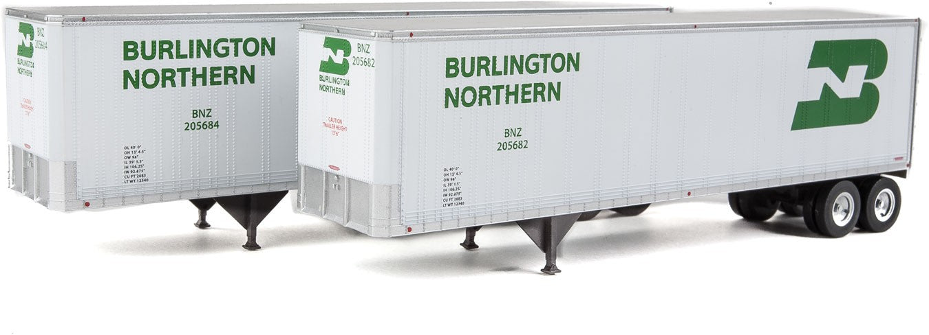 Walthers 949-2510 HO Burlington Northern 40' Trailmobile Trailer (Set of 2)