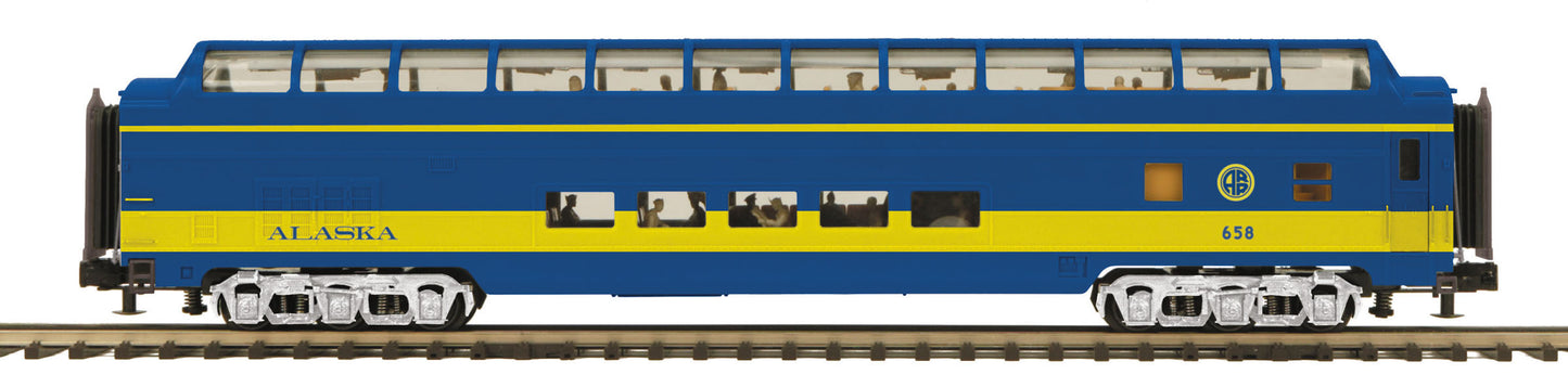 MTH 20-67256 O Alaska 70' ABS Full Length Vista Dome Passenger Car (Smooth) #658
