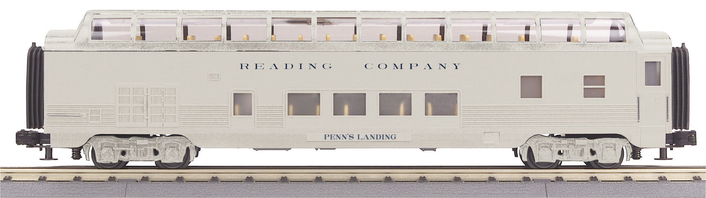 MTH 30-67940 Reading 60' Streamlined Full-Length Vista Dome Car