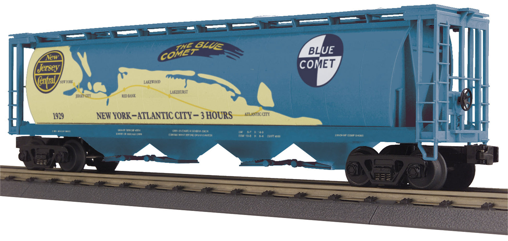 MTH 30-75563 O Jersey Central 4-Bay Cylindrical Hopper Car