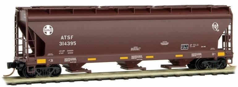 Micro-Trains 09400481 N ATSF 3-Bay Covered Hopper w/Elongated Hatches #314395