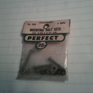 Perfect Parts 205 Mounting Bolts 3-48 x 3/4" Screws, Nuts & Washers, 4 sets