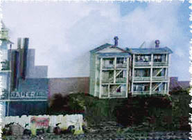 Model Tech Studios JN1032 N 3D Background Kit Tenements 3-Deckers (Set of 2)