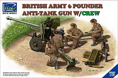 Riich 35042 1:35 British Army 6 Pounder Anti-Tank Gun with Crew Artillery Kit