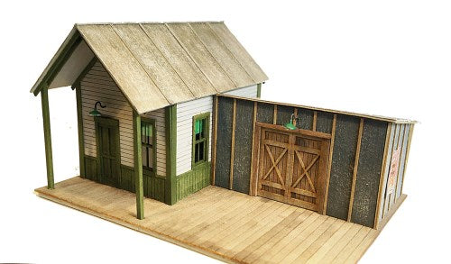 Railroad Line Models 9304 S Yardmaster's Office & Shed - Laser-Cut Wood Kit